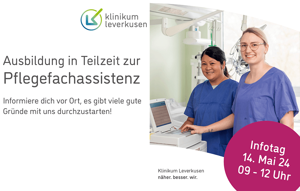 Teilzeitausbildung zur Pflegefachassistenz im Klinikum Leverkusen - 2024